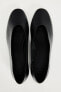 Черные кожаные балетки на низком каблуке ZARA