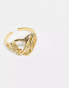 Фото #2 товара Image Gang 18k gold plated adjustable M initial heart ring