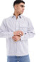 Selected Homme oversized poplin shirt in blue stripe