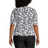 ფოტო #6 პროდუქტის Plus Size Crew Neck Elbow Sleeve Rash Guard UPF 50 Sun Protection Modest Swim Tee Print