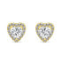 Romantic gold-plated earrings with zircons Heart EA574Y