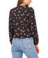 Фото #2 товара Women's Floral V-Neck Button Front Long-Sleeve Blouse