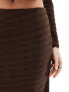 Фото #7 товара Vero Moda textured maxi skirt co-ord in chocolate brown