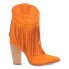 Dingo Crazy Train Fringe Embroidery Snip Toe Cowboy Booties Womens Orange Casual 9 - фото #1