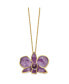 Фото #3 товара Diamond2Deal 24K Gold-trim Lacquer Dipped Purple Dendrobium Orchid Necklace