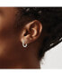 ფოტო #2 პროდუქტის Stainless Steel Polished Crystal Hinged Hoop Earrings