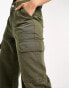 Фото #2 товара ONLY straight leg cargo trousers in khaki