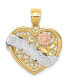 ფოტო #1 პროდუქტის Grandma Heart Pendant in 14k Yellow Rose Gold and Rhodium