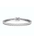 Sterling Silver with Rhodium Plated Clear Cubic Zirconia Tennis Bracelet