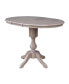 36" Round Top Pedestal Table with 12" Leaf