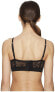 Else 168883 Womens Lily Silk and Lace Triangle Soft Bra Black Size X-Small