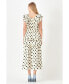 Фото #2 товара Women's Polka Dot Print Ruffle Detail Maxi Dress