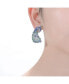 ფოტო #2 პროდუქტის Sterling Silver White Gold Plated Sapphire and Emerald Cubic Zirconia "Peacock" Butterfly Earrings