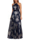 Фото #1 товара Women's Metallic Printed Halter Gown