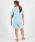 Фото #2 товара Plus Size Cotton Floral Bermuda Pajamas Set, Created for Macy's