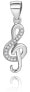 Фото #1 товара Серебряный кулон с цирконами Скрипичный ключ AGH591