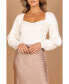 ფოტო #2 პროდუქტის Women's Gia Sweetheart Neck Bell Sleeve Knit Sweater