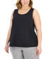 Plus Size Solid Essentials Crewneck Tank Top, Created for Macy's