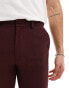 Фото #5 товара ASOS DESIGN slim fit wool mix suit trousers in burgundy twill