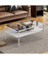 Фото #1 товара Modern Glass Coffee Table with White Legs