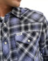 Wrangler long sleeve western shirt in stone wash blue