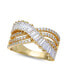 ფოტო #1 პროდუქტის Cubic Zirconia Triple Row Baguette & Pave Crossover Ring (3 ct. t.w.) in Sterling Silver or 18K Gold over Sterling Silver