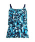 Фото #1 товара Women's Chlorine Resistant Mesh Scoop Neck Tiered Tankini Swimsuit Top