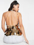 ASOS DESIGN halter top in large disc embellishment in gold