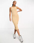 Фото #4 товара Vero Moda Petite jersey midi dress in stone