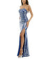 Juniors' High-Shine Strapless Evening Gown