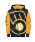 Фото #3 товара Big Boys Navy, Gold Milwaukee Brewers Postcard Full-Zip Hoodie Jacket