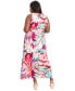 Фото #2 товара Plus Size Printed Halter-Neck Maxi Dress