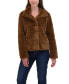 ფოტო #1 პროდუქტის Women's Sheared Faux Fur Snap Front Jacket