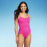 Фото #1 товара Women's Shirred Front Keyhole Back High Coverage One Piece Swimsuit with Tummy
