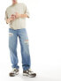 Фото #1 товара ASOS DESIGN baggy jeans with with rips in mid wash blue