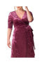 ფოტო #3 პროდუქტის Plus Size Cara Velvet High Low Long Wrap Dress