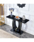 Фото #1 товара Black Striped MDF Counter Bar Table 47.2" X 18" X 29.5"