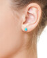 Фото #2 товара EFFY® Turquoise & Diamond (1/5 ct. t.w.) Halo Stud Earrings in 14k Gold