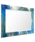 Фото #4 товара 'Subtle Blues' Rectangular On Free Floating Printed Tempered Art Glass Beveled Mirror, 40" x 30"