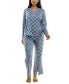 ფოტო #9 პროდუქტის Women's 2-Pc. Printed Henley Pajamas Set