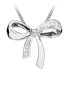 Charming silver pendant bow with topaz PG000096