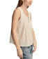 Women's Cotton Embroidered Yoke Sleeveless Top