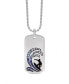 ფოტო #1 პროდუქტის Sterling Silver Surfer's Paradise Design Blue Sapphire, White Topaz Gemstone Tag Chain