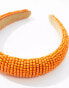 My Accessories beaded hairband in bright orange Оранжевый - фото #3