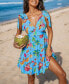 Фото #3 товара Women's Parrot and Palm Bright Tropical Mini Beach Dress