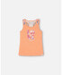 ფოტო #1 პროდუქტის Girl Organic Cotton Tank Top With Print Salmon Orange - Toddler|Child