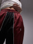 Topshop co-ord sporty shell cuffed tracksuit bottoms in burgundy