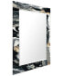 'Ebony' Rectangular On Free Floating Printed Tempered Art Glass Beveled Mirror, 40" x 30"