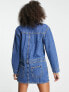 Фото #3 товара ASOS DESIGN denim cargo mini dress in blue