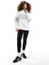 Фото #3 товара Miss Selfridge quarter zip Colorado graphic colour block sweatshirt in white and grey marl